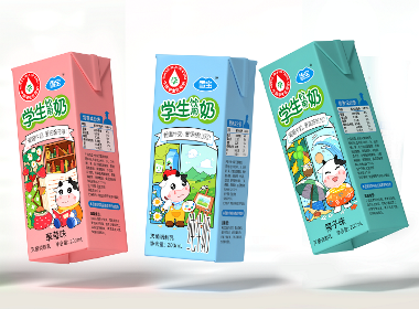 學生牛奶 丨火麒麟 雪寶牛奶包裝設計