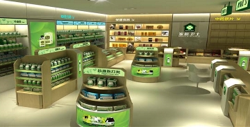 小卓-成都藥店裝修店內的裝潢設計