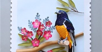 紙鳥雕塑3D鳥類郵票創(chuàng)意設計
